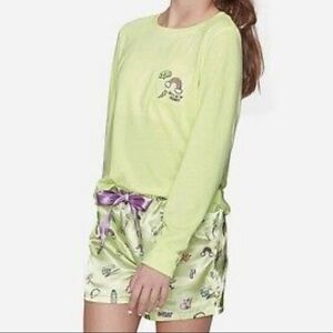 Justice Long Sleeve/Satin Short PJ Set